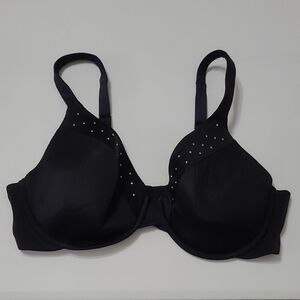 Ambrielle Black Full Coverage Underwire Bra with Rhinestones size 42C